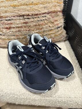 ASICS Navy and White Women's Athletic Running Shoes